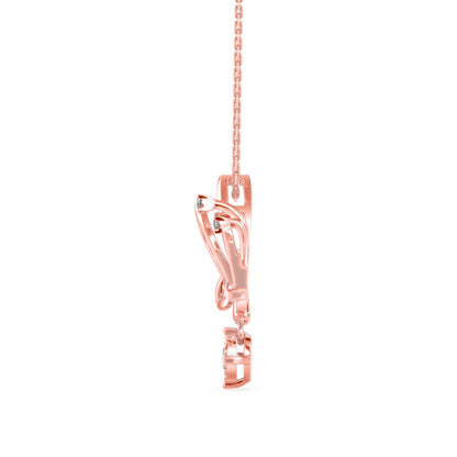 Orderly Charm Diamond Pendant-Rose Gold