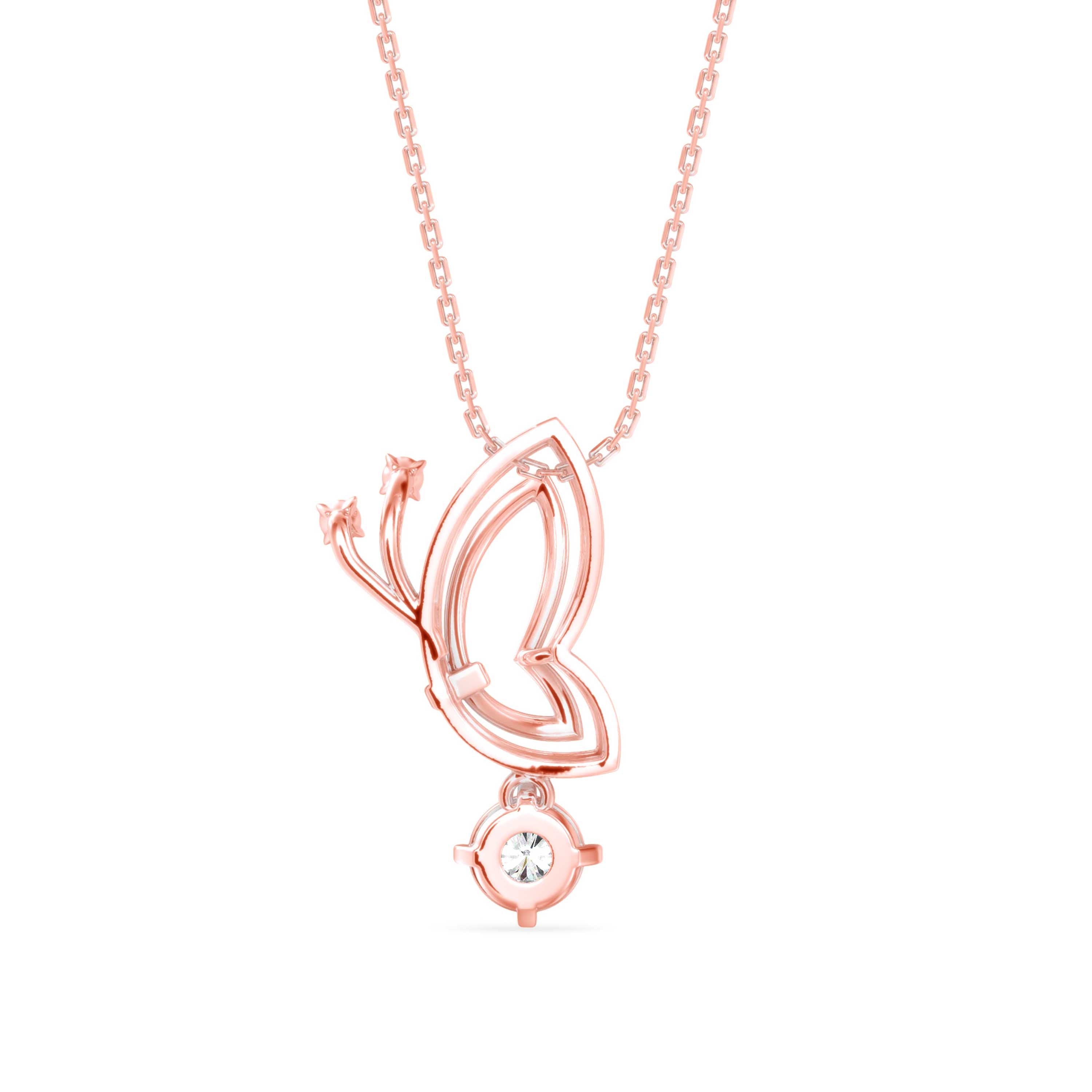 Orderly Charm Diamond Pendant-Rose Gold
