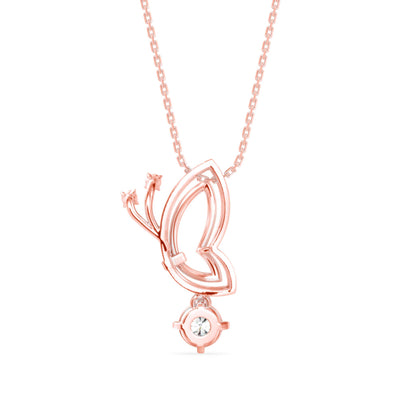 Orderly Charm Diamond Pendant-Rose Gold