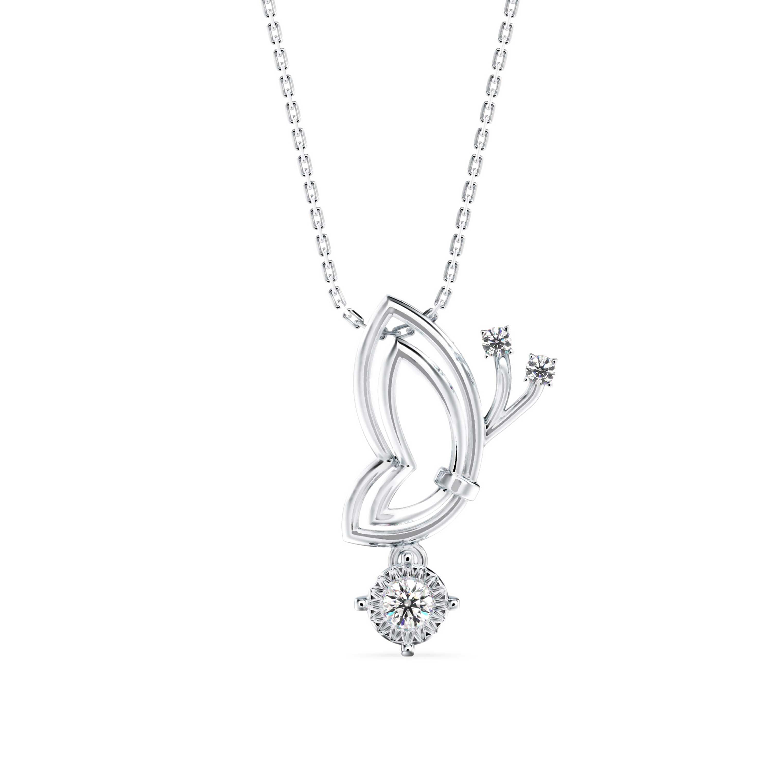 Orderly Charm Diamond Pendant-Silver