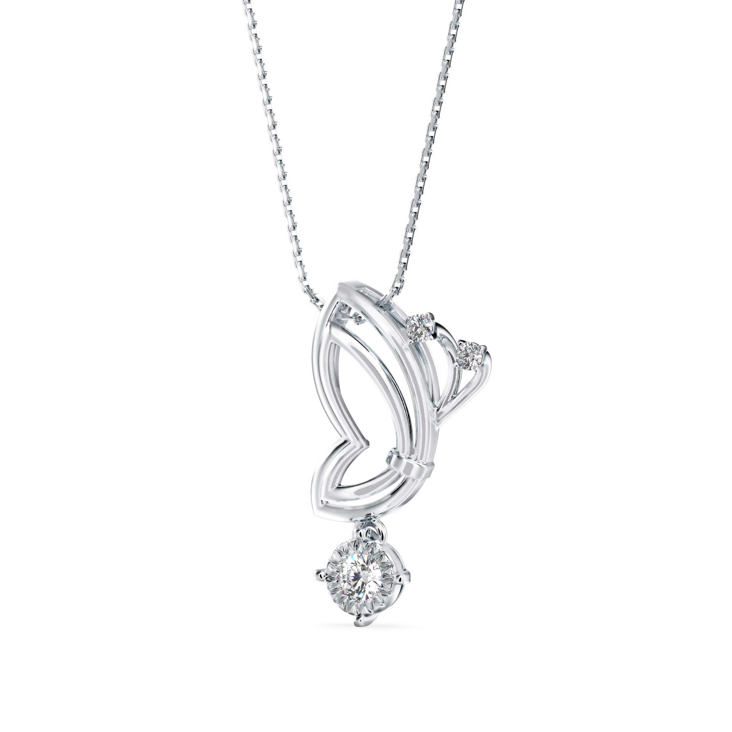 Orderly Charm Diamond Pendant-Silver