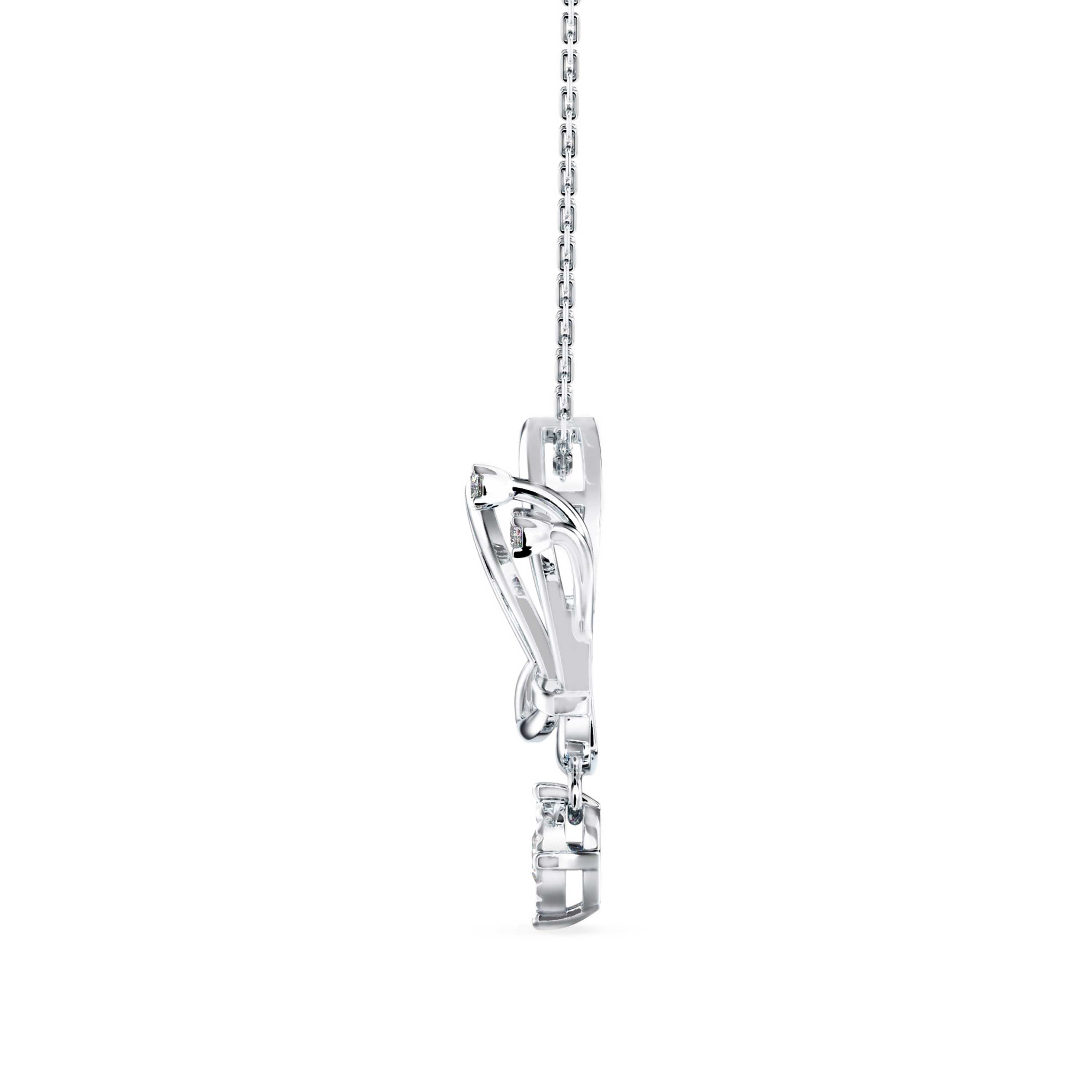 Orderly Charm Diamond Pendant-Silver