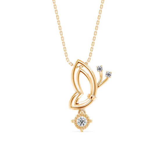 Orderly Charm Diamond Pendant-Golden