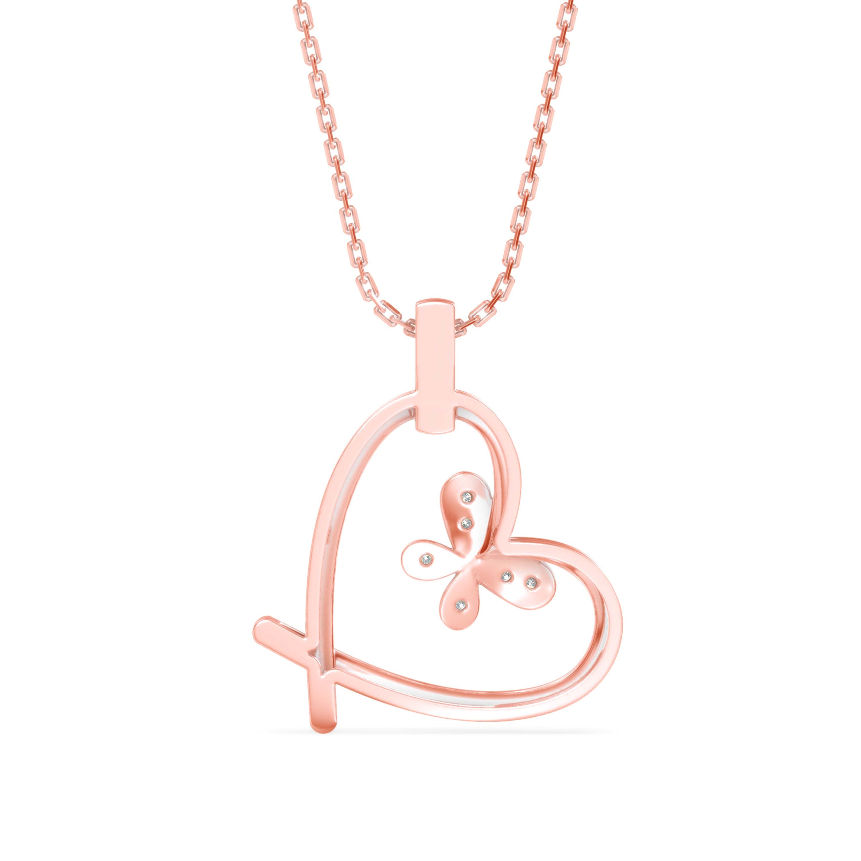 Cosmic Heart Diamond Pendant-Rose Gold