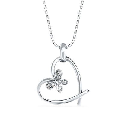 Cosmic Heart Diamond Pendant-Sliver