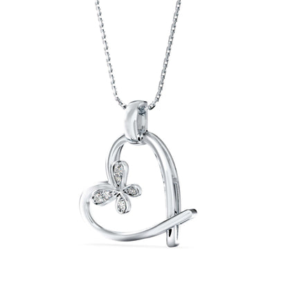 Cosmic Heart Diamond Pendant-Sliver