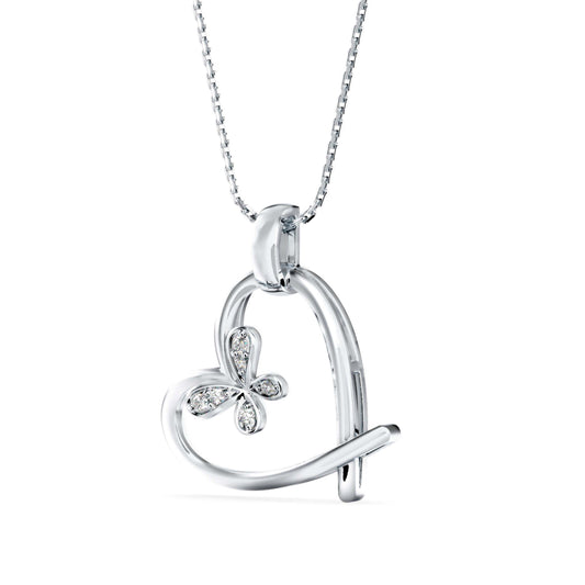 Cosmic Heart Diamond Pendant-Sliver
