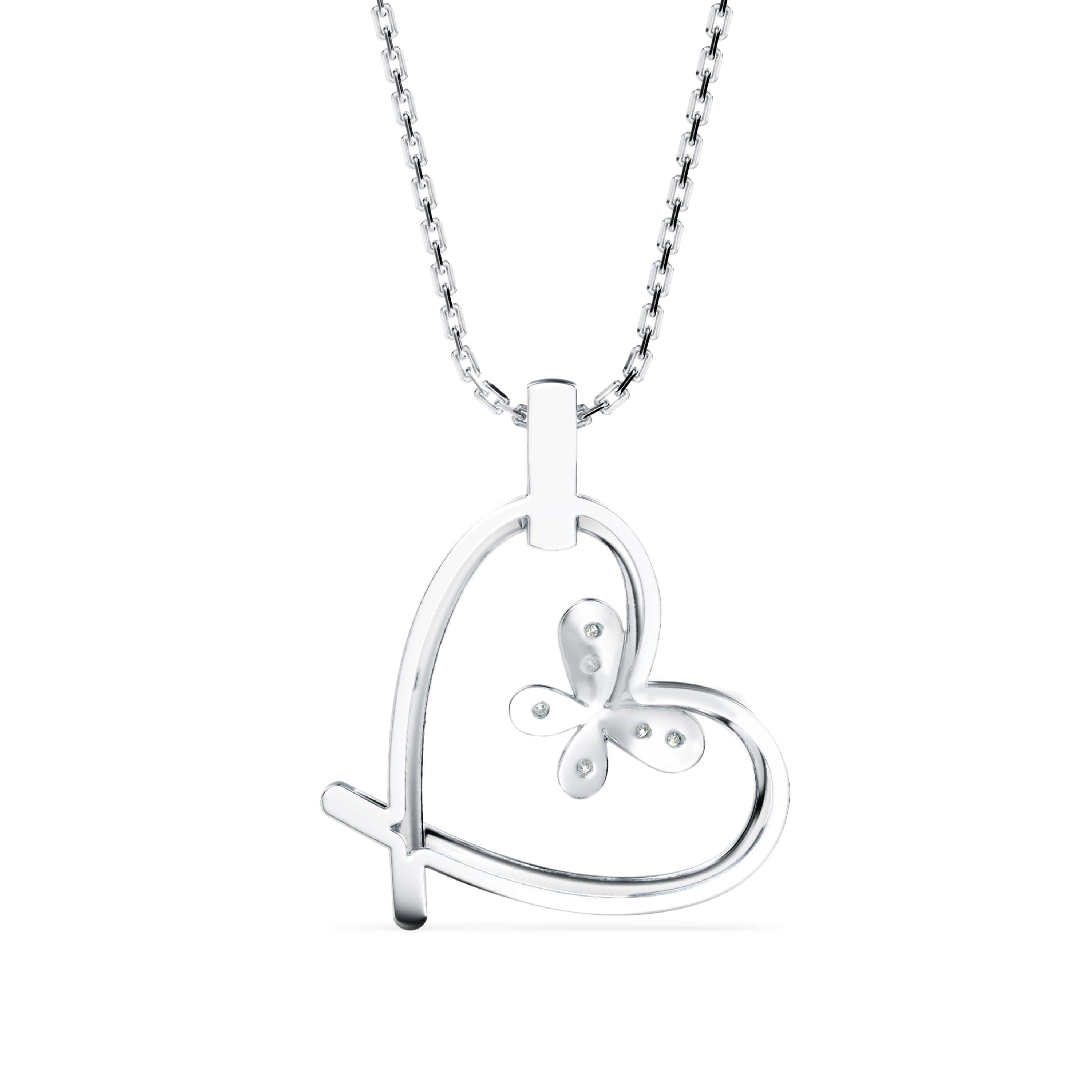Cosmic Heart Diamond Pendant-Sliver
