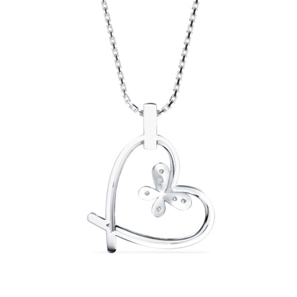 Cosmic Heart Diamond Pendant-Sliver