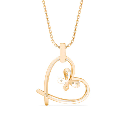 Cosmic Heart Diamond Pendant-Golden