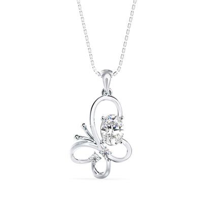 Flirty Diamond Pendant-Sliver