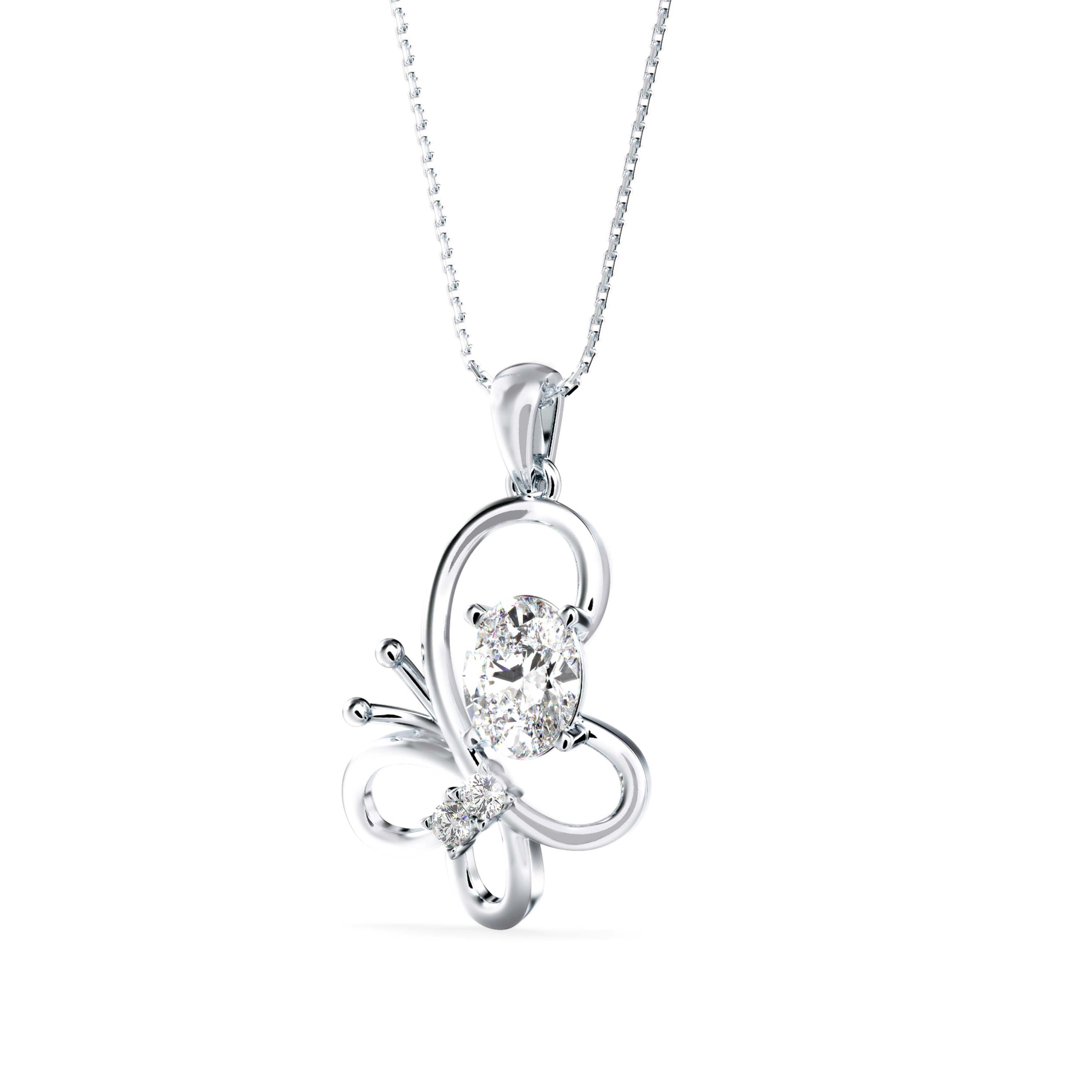 Flirty Diamond Pendant-Sliver