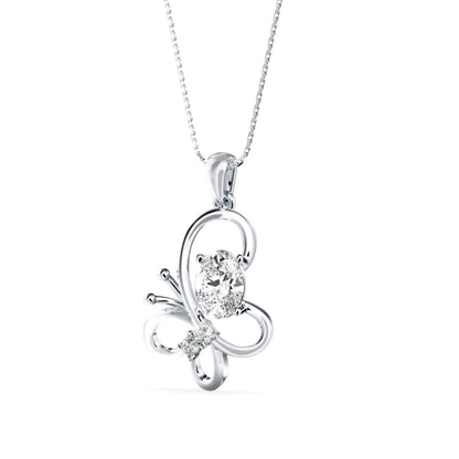 Flirty Diamond Pendant-Sliver