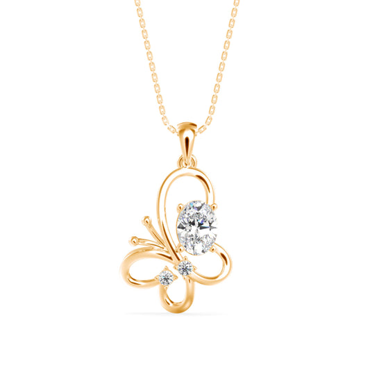 Flirty Diamond Pendant-Golden