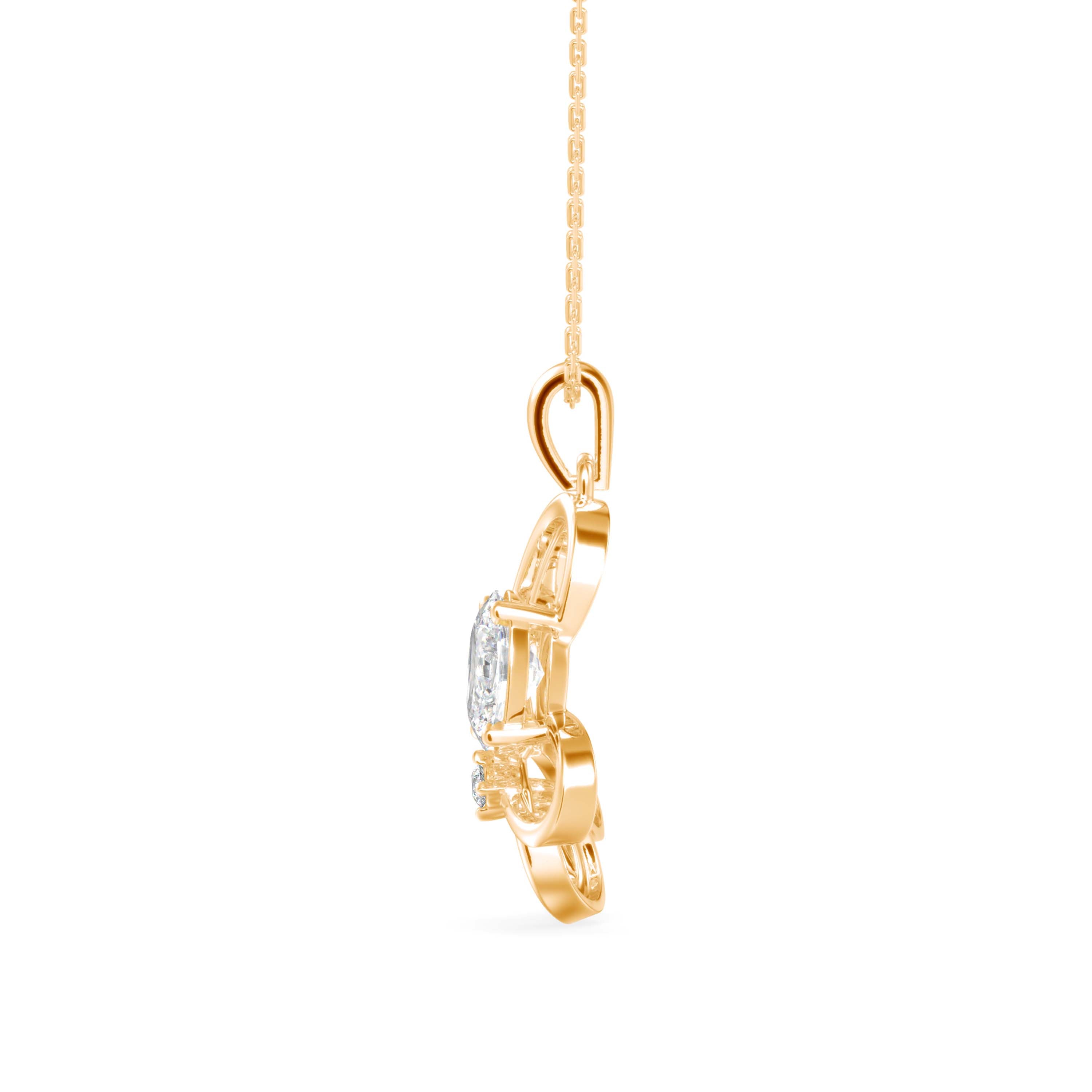 Flirty Diamond Pendant-Golden