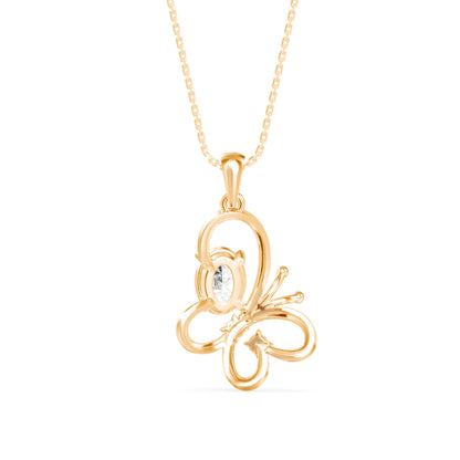 Flirty Diamond Pendant-Golden