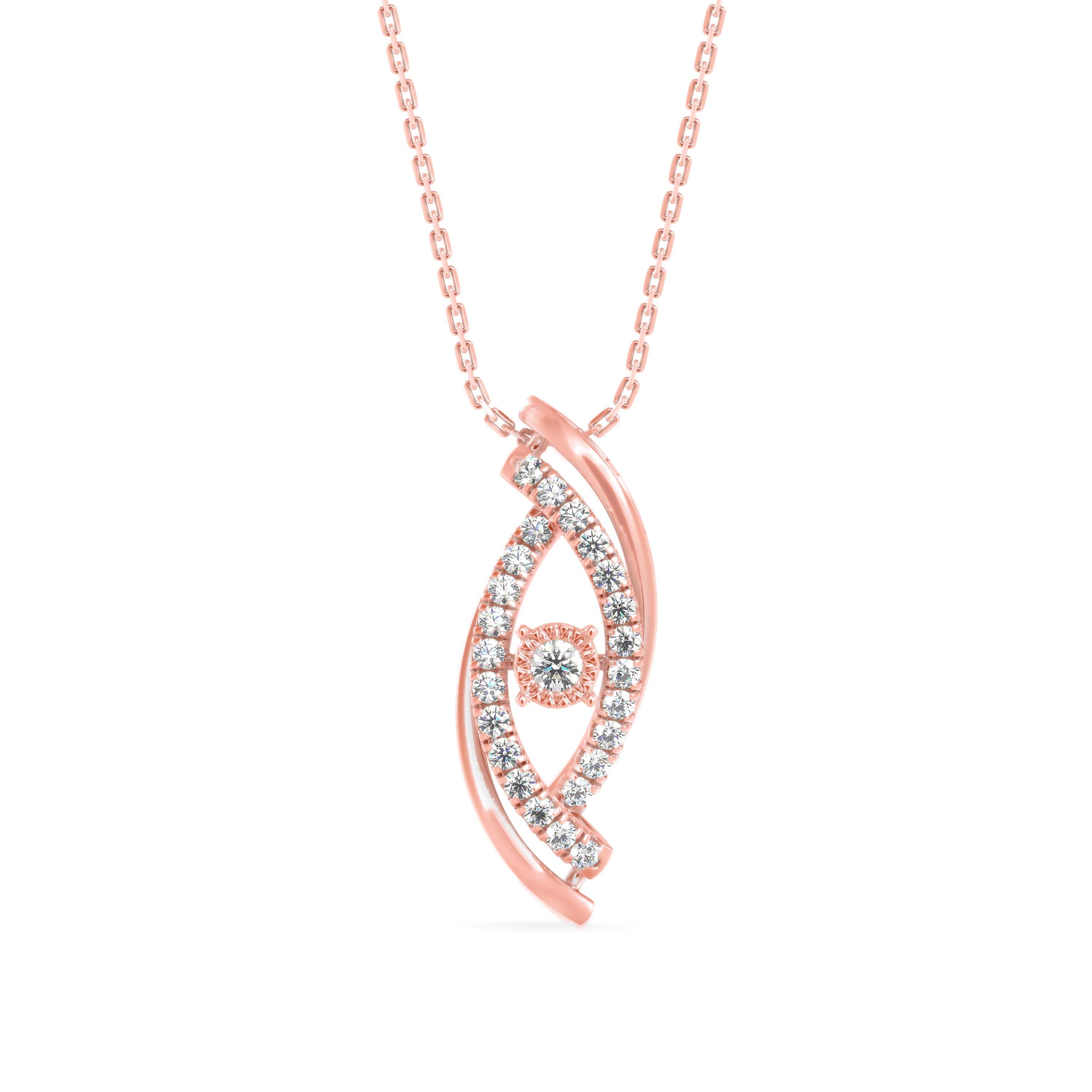 Ezra Diamond Charm Pendant-Rose Gold