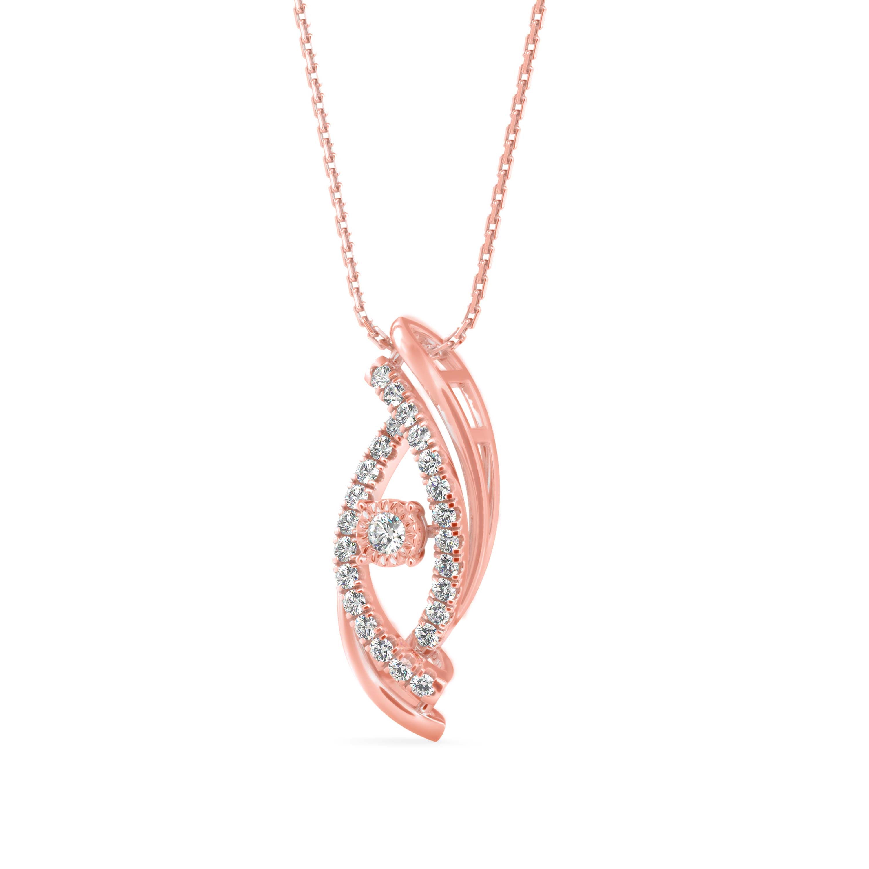 Ezra Diamond Charm Pendant-Rose Gold