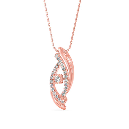Ezra Diamond Charm Pendant-Rose Gold