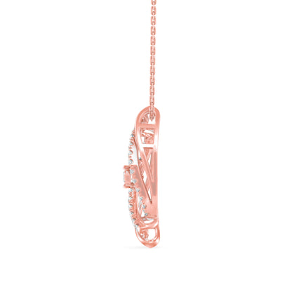 Ezra Diamond Charm Pendant-Rose Gold