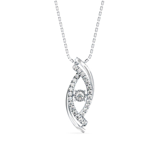 Ezra Diamond Charm Pendant-Silver