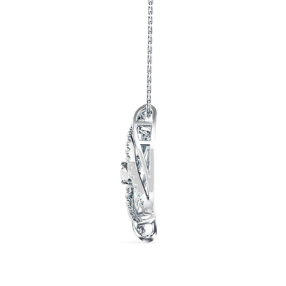 Ezra Diamond Charm Pendant-Silver