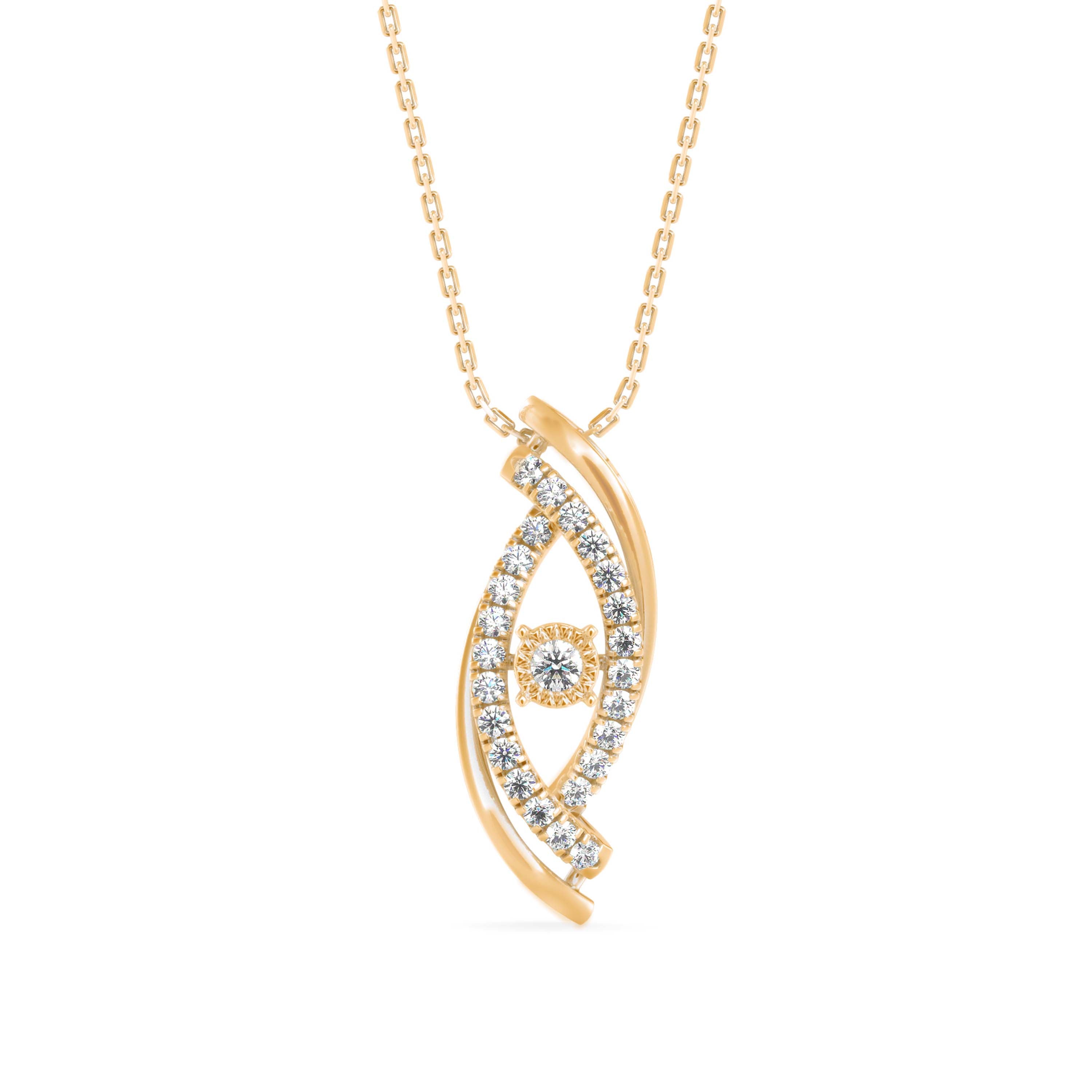 Ezra Diamond Charm Pendant-Golden