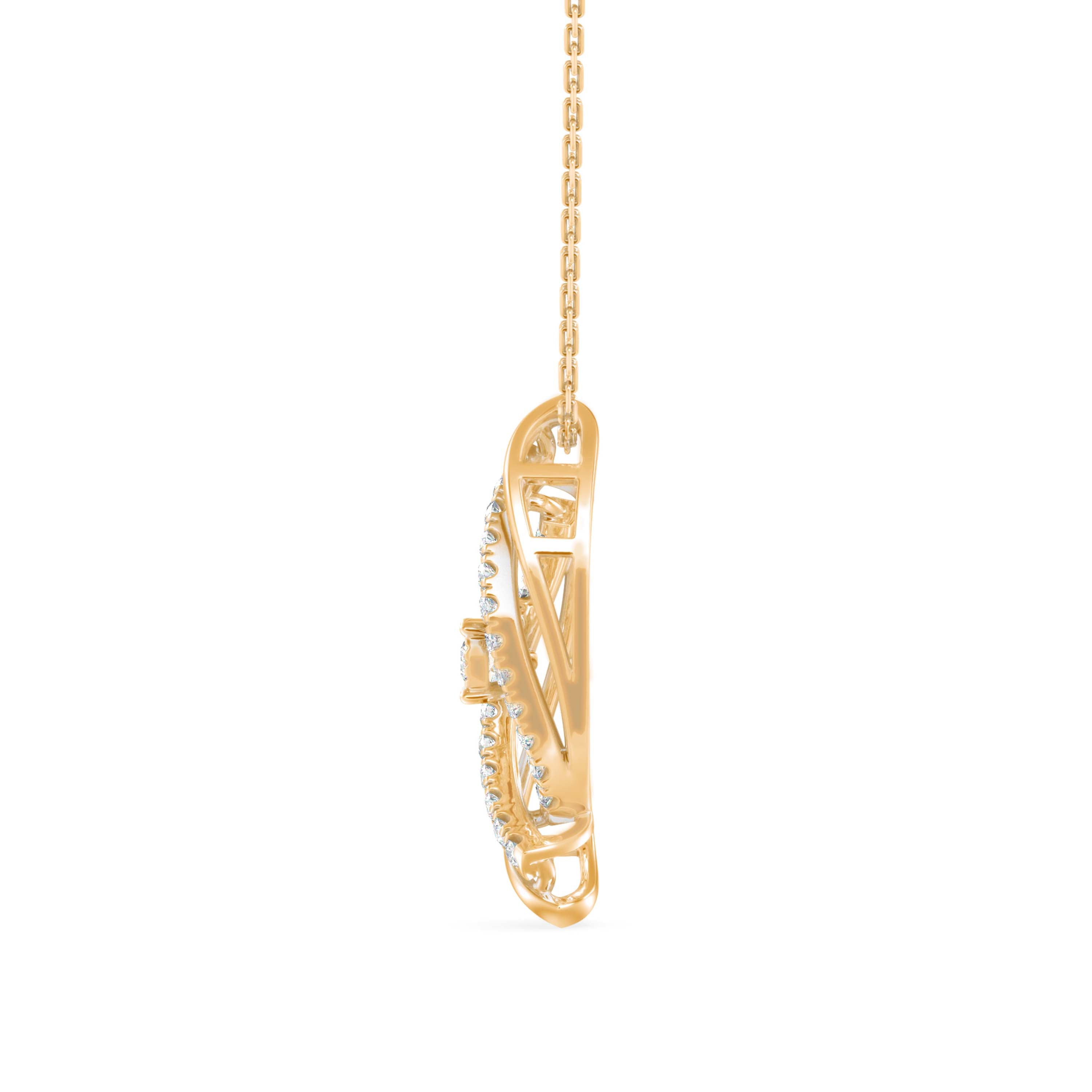 Ezra Diamond Charm Pendant-Golden