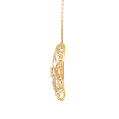 Ezra Diamond Charm Pendant-Golden
