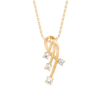 Sentiment Light Diamond Pendant-Golden