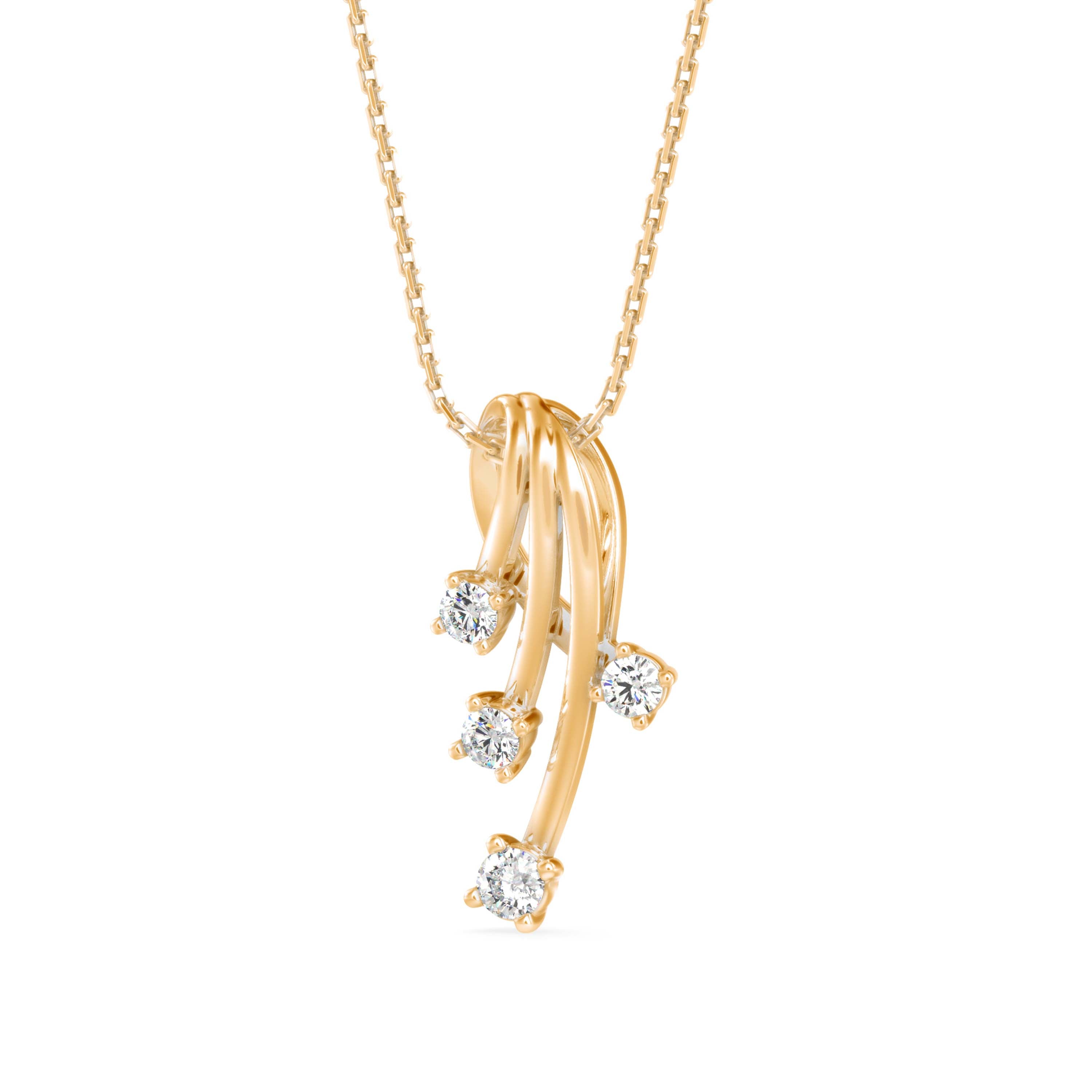 Sentiment Light Diamond Pendant-Golden