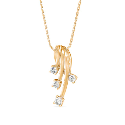 Sentiment Light Diamond Pendant-Golden
