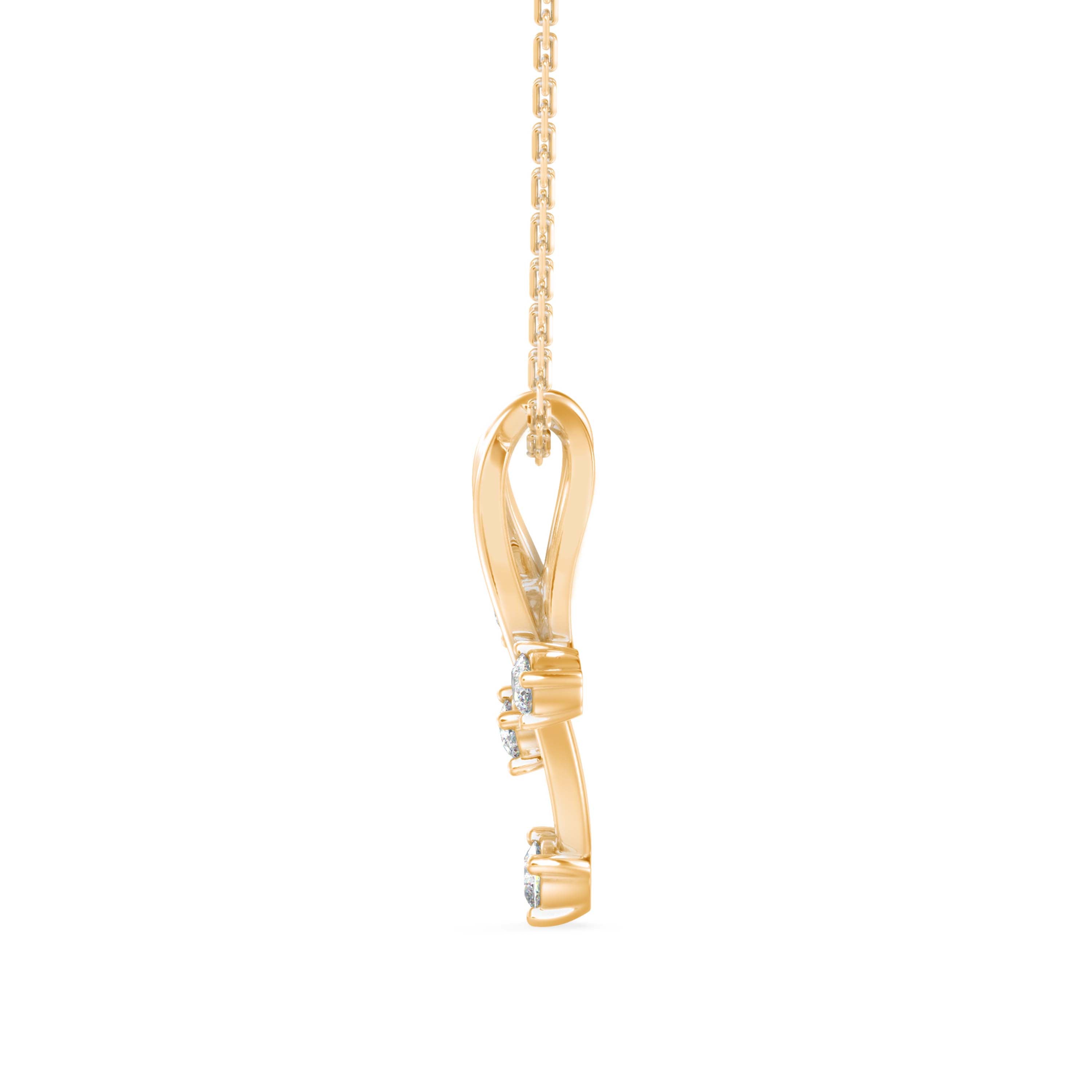 Sentiment Light Diamond Pendant-Golden