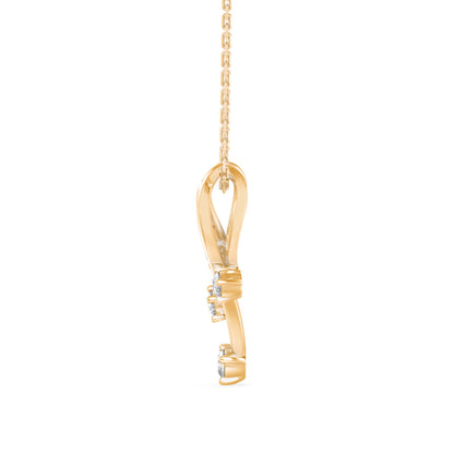 Sentiment Light Diamond Pendant-Golden