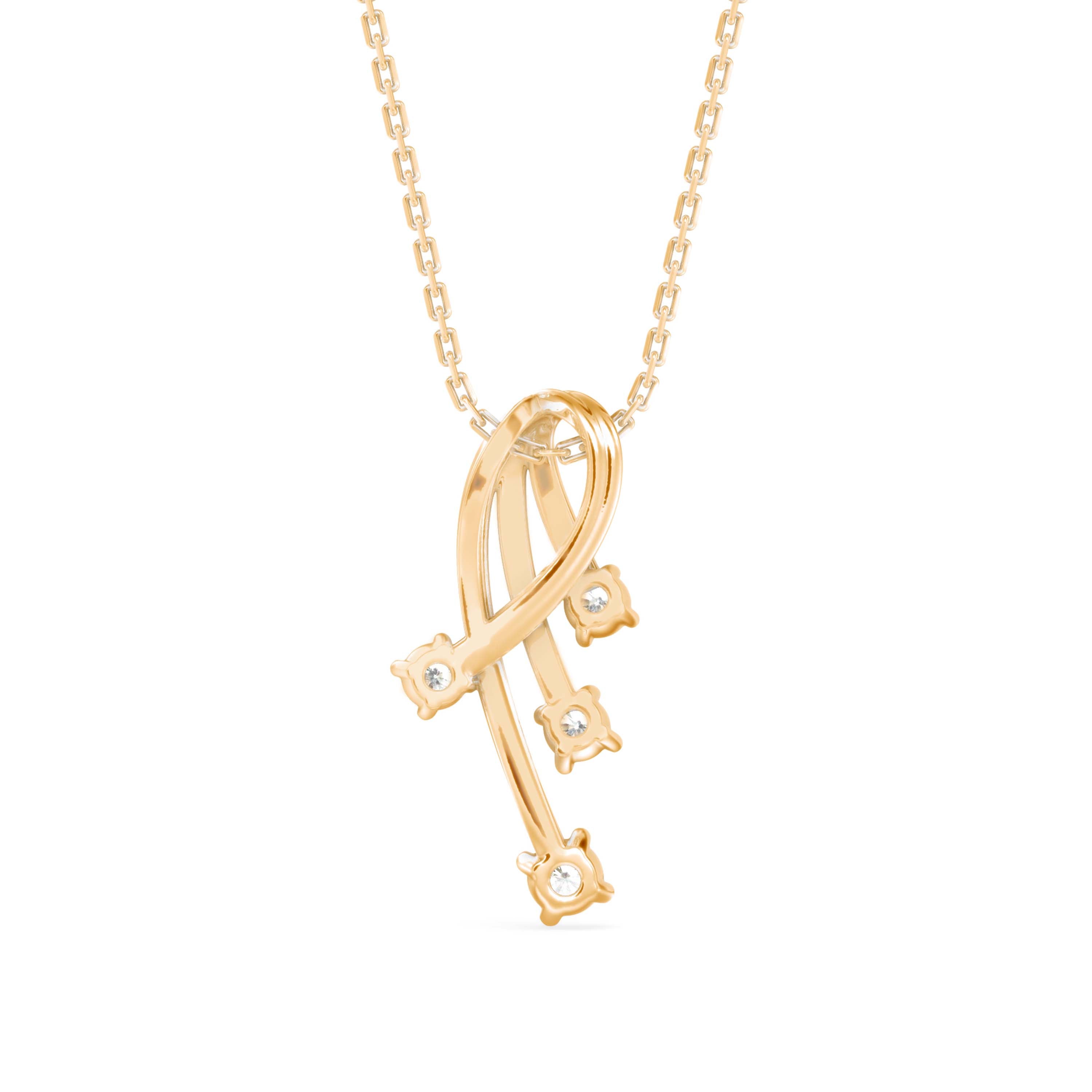 Sentiment Light Diamond Pendant-Golden