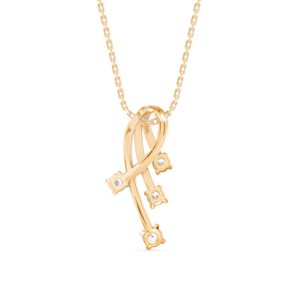 Sentiment Light Diamond Pendant-Golden