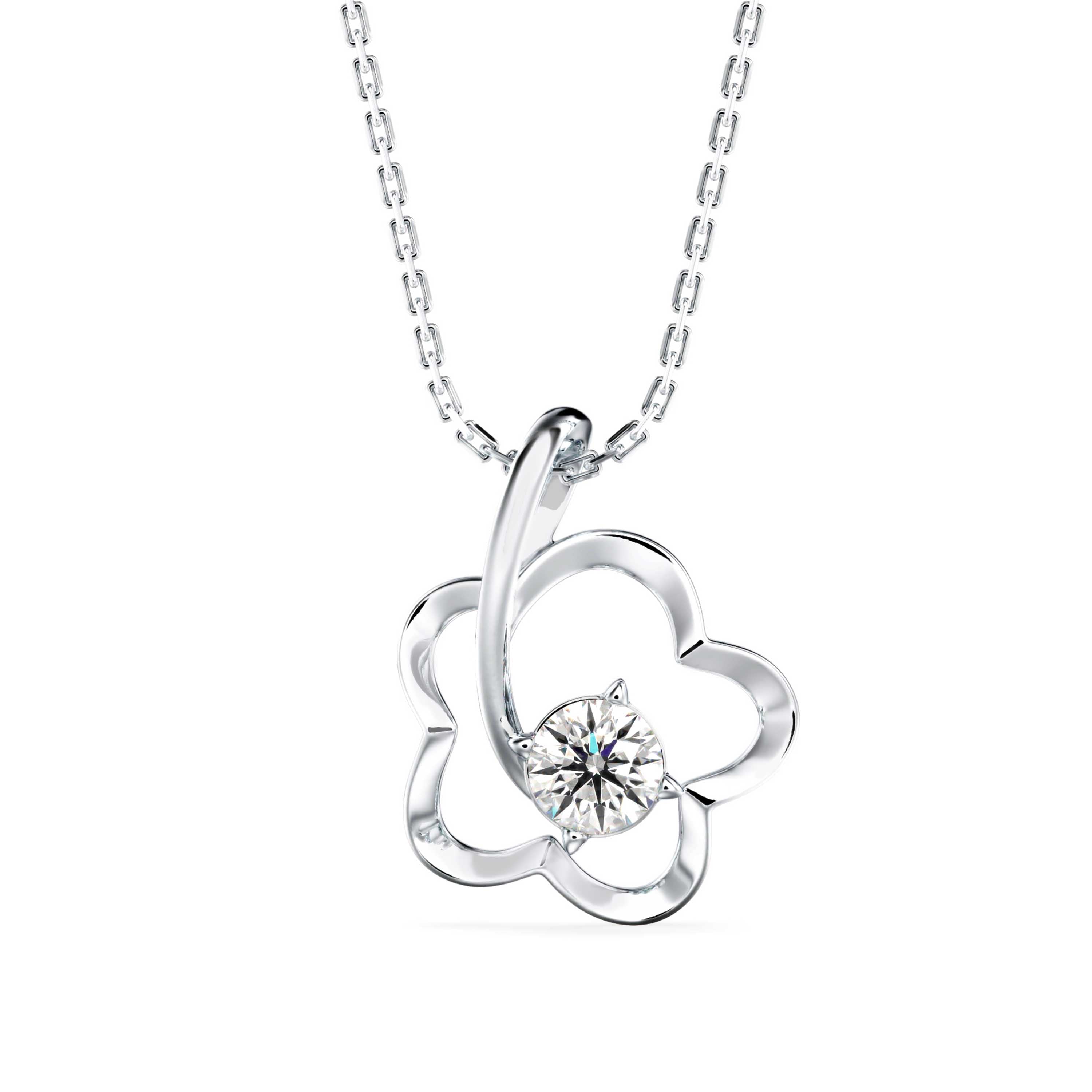 Amor Diamond Pendant-Silver