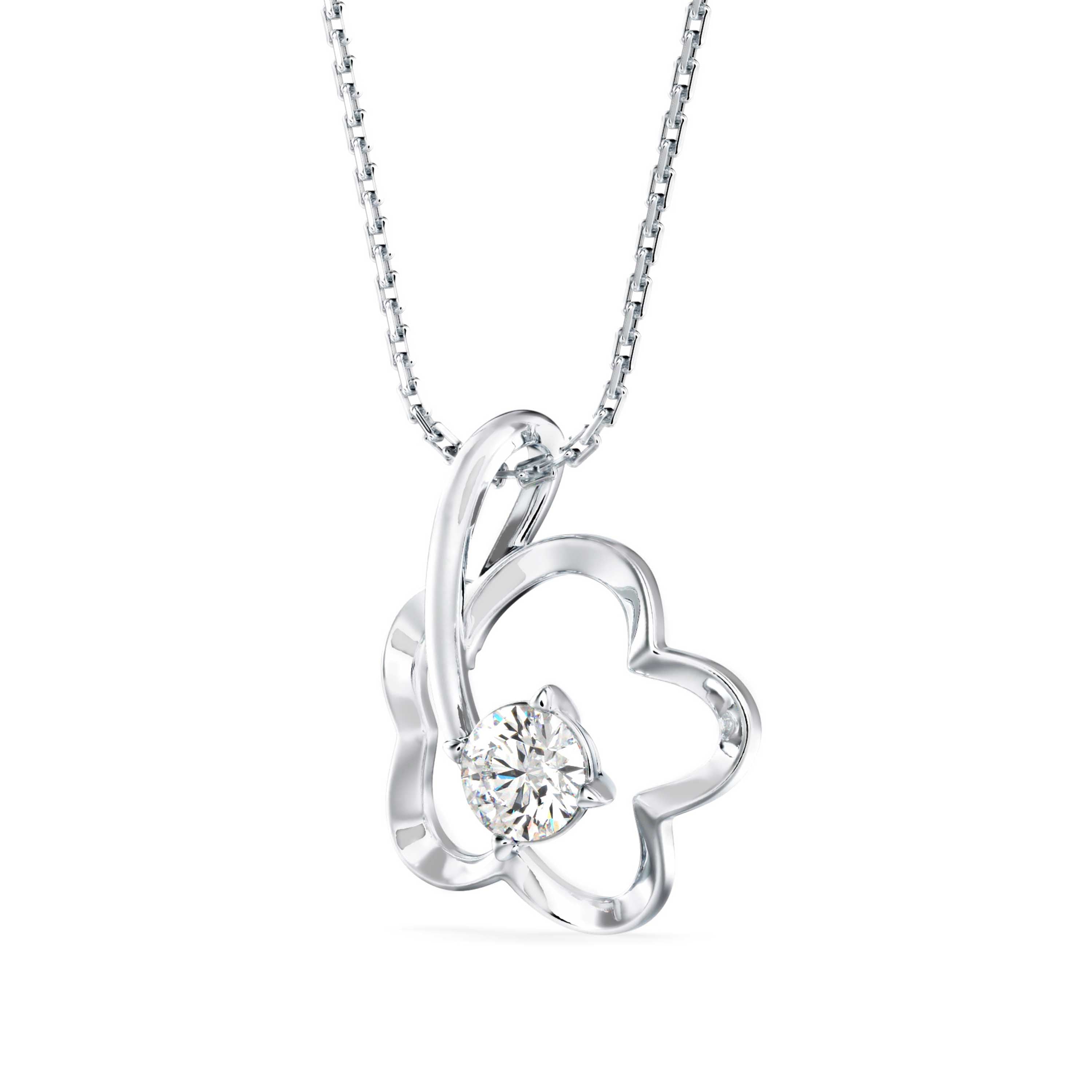 Amor Diamond Pendant-Silver