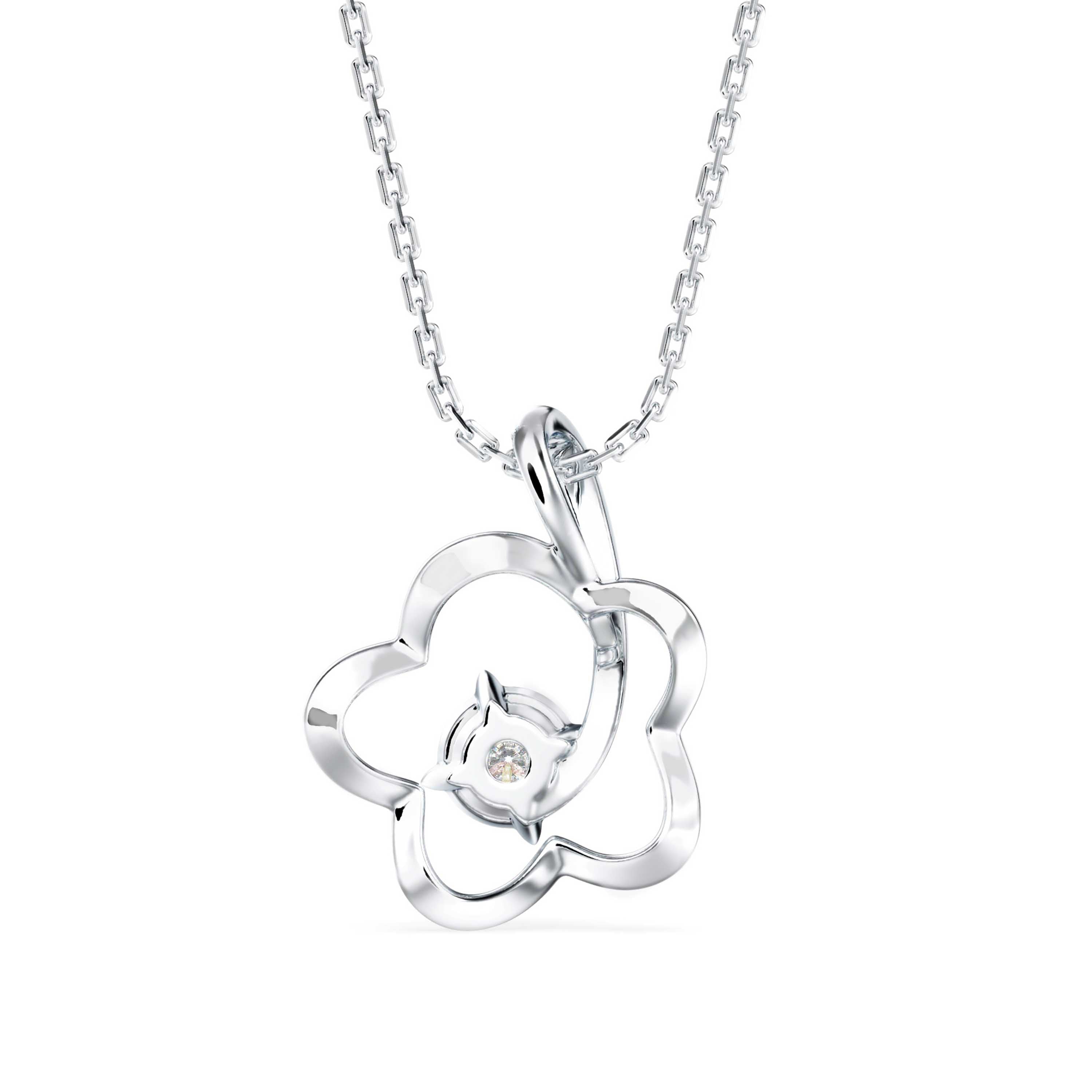 Amor Diamond Pendant-Silver