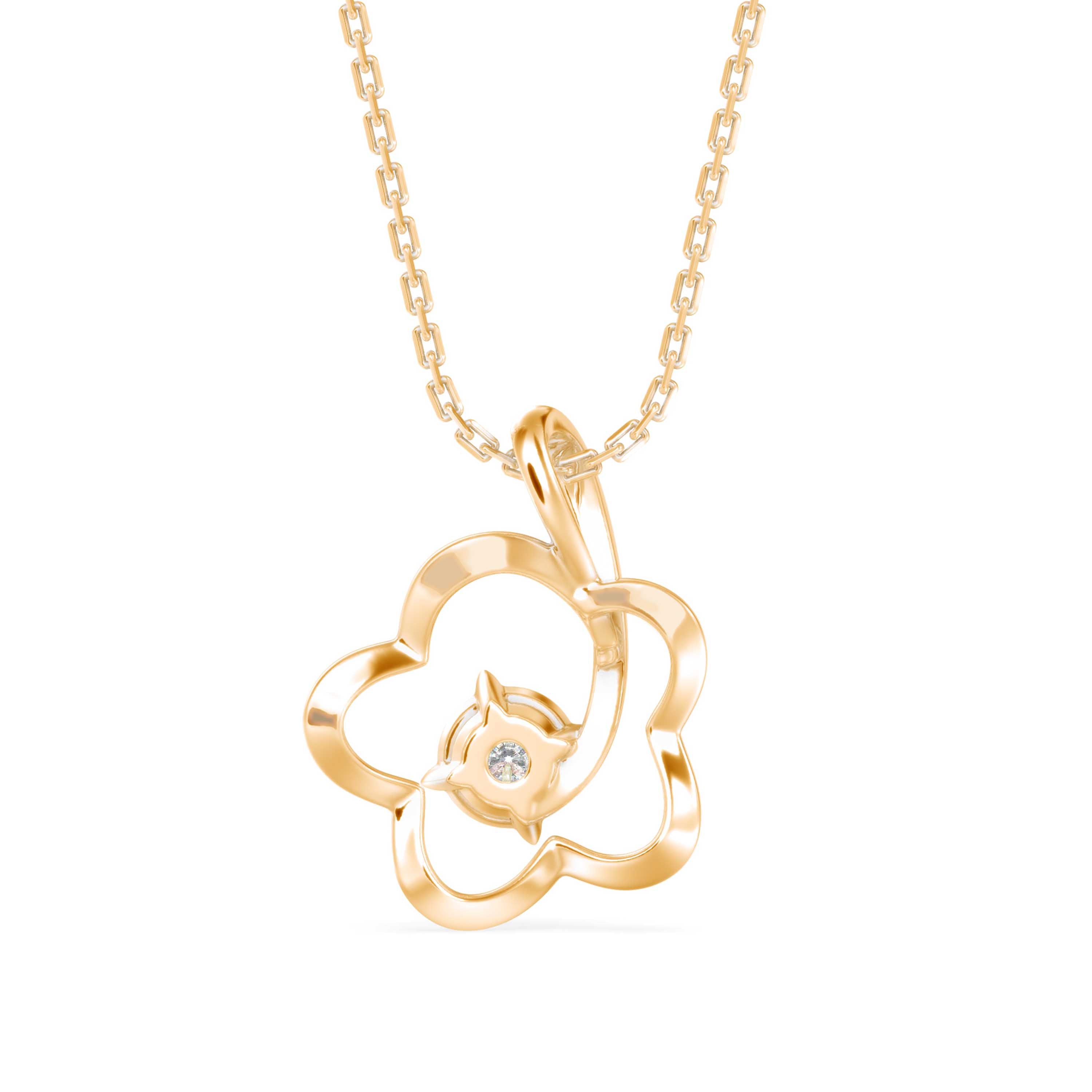 Amor Diamond Pendant-Golden