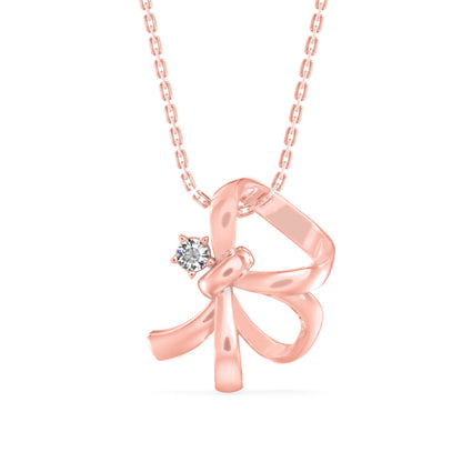 Agate Charm Diamond Pendant-Rose Gold