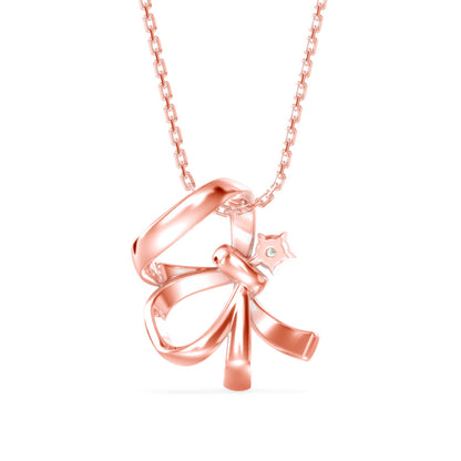 Agate Charm Diamond Pendant-Rose Gold