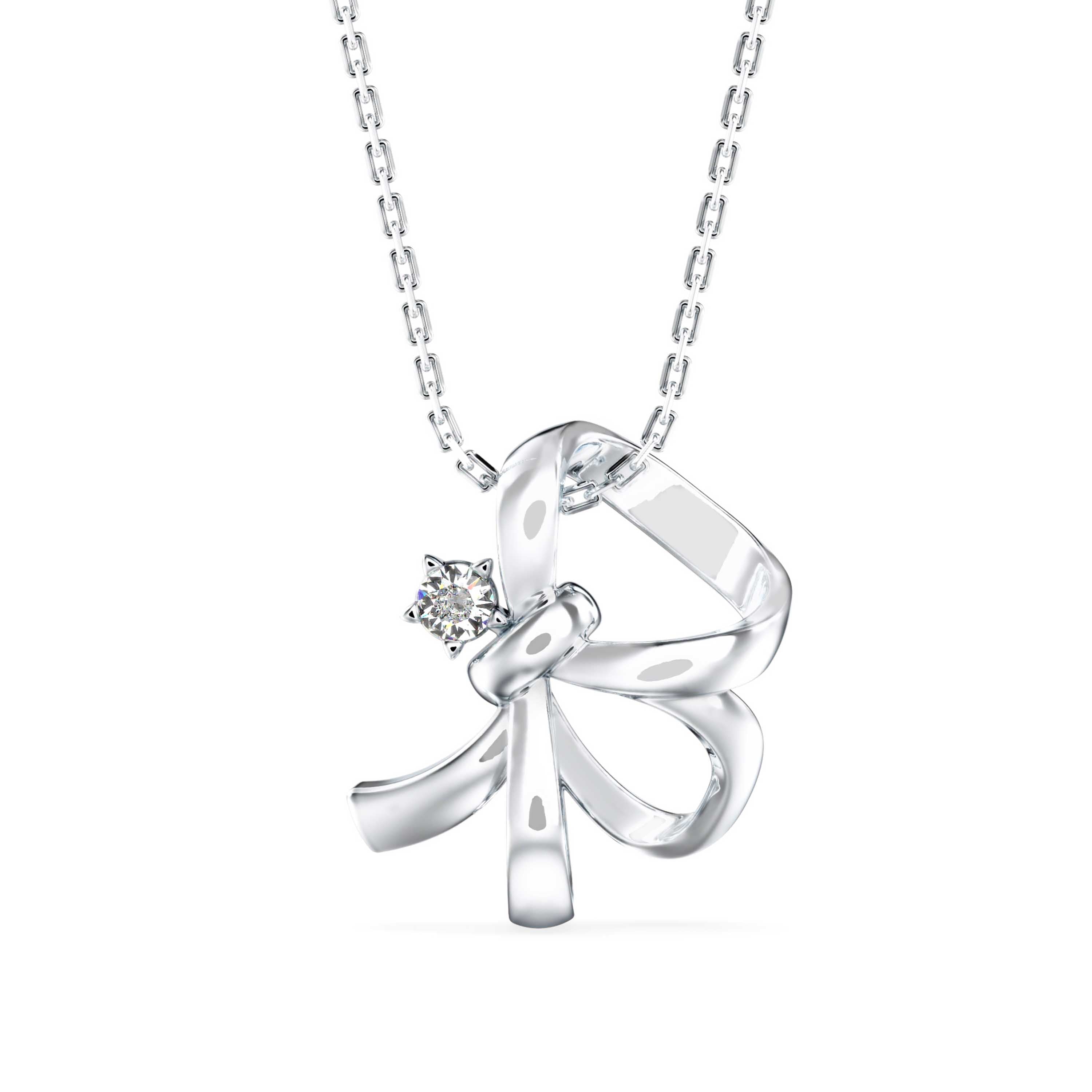 Agate Charm Diamond Pendant-Sliver