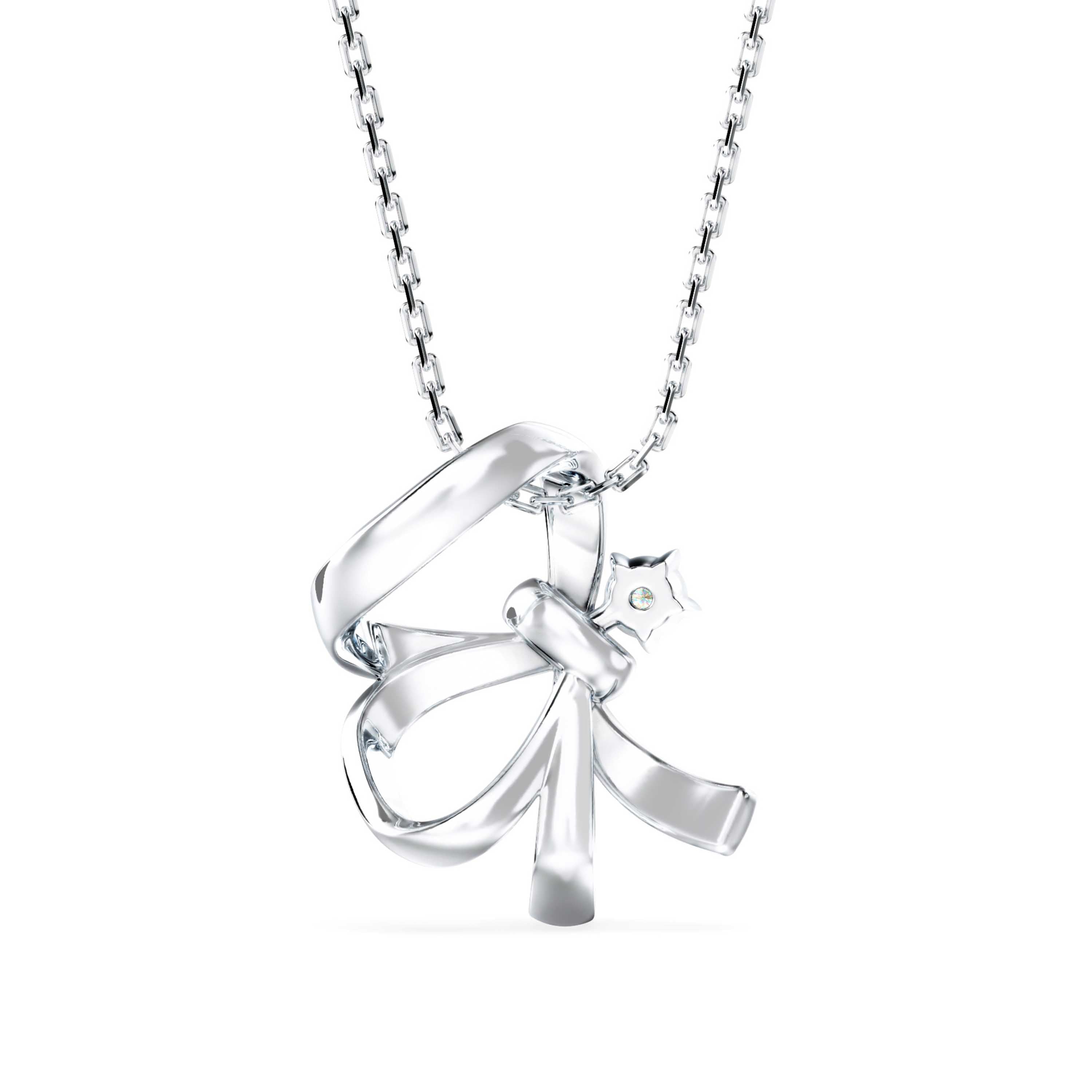 Agate Charm Diamond Pendant-Sliver