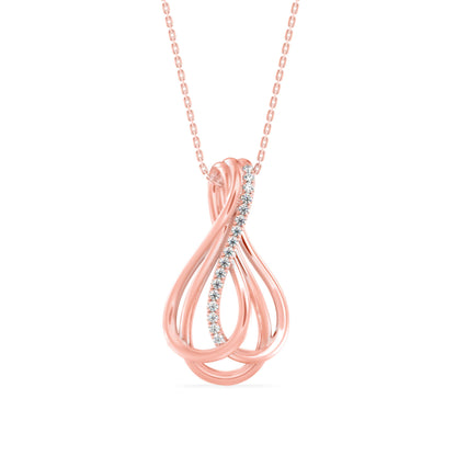 Covel Charm Diamond Pendant-Rose Gold
