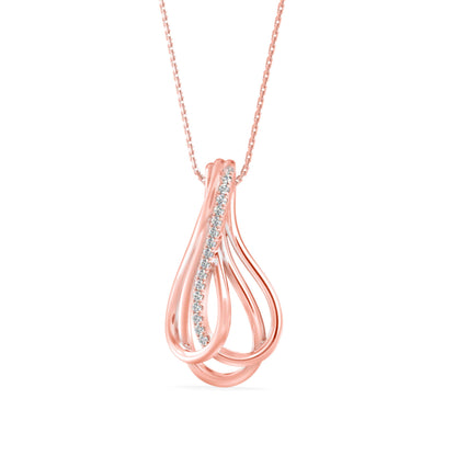 Covel Charm Diamond Pendant-Rose Gold