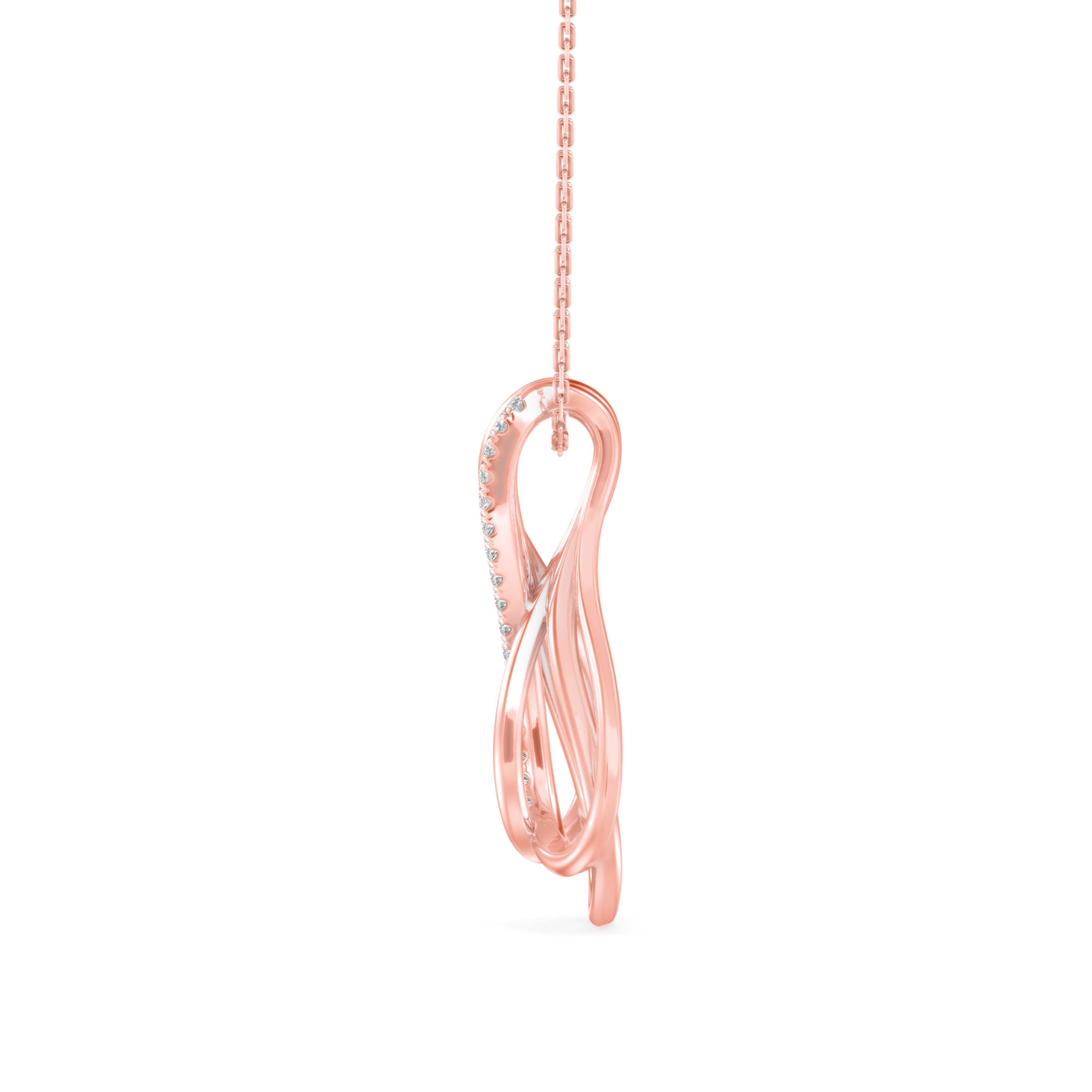 Covel Charm Diamond Pendant-Rose Gold