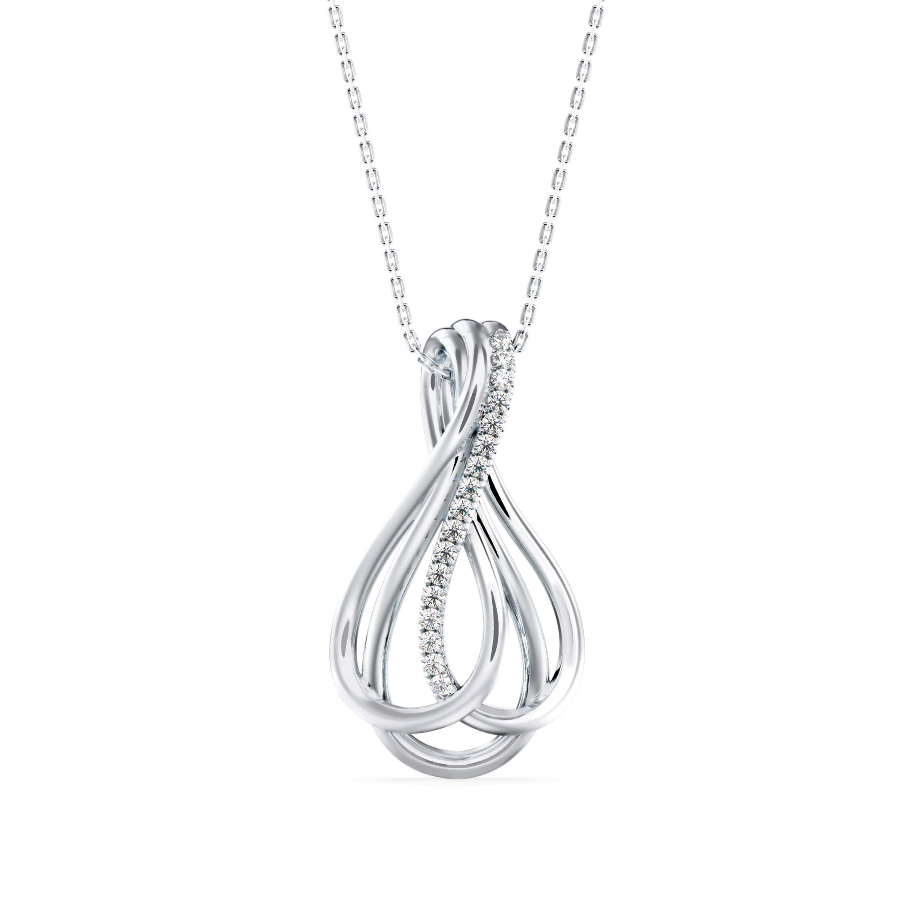 Covel Charm Diamond Pendant-Silver