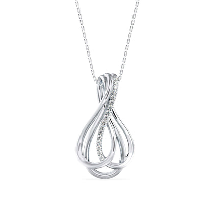 Covel Charm Diamond Pendant-Silver