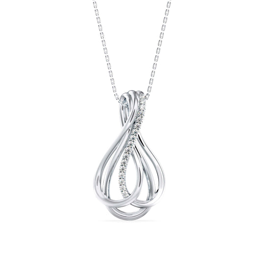 Covel Charm Diamond Pendant-Silver